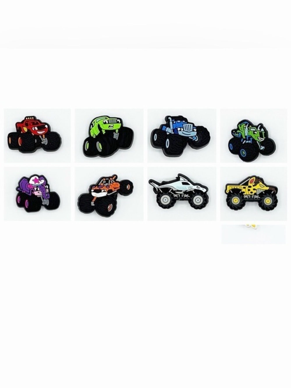 8 Pieces Monster Trucks Shoe Charms For Croc Shoes